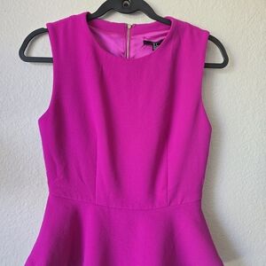 Forever 21 Bright Fuchsia Sleeveless Peplum Dress